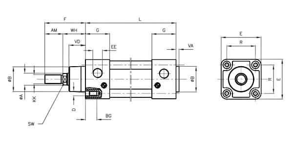 DIMENSOES CILINDROS ISO6431