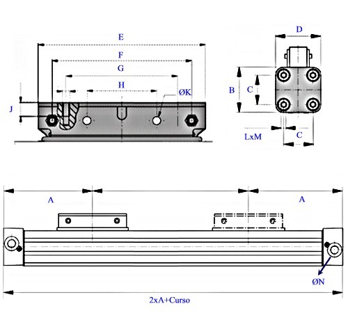 LINEARES SEM HASTE DIMENSOES